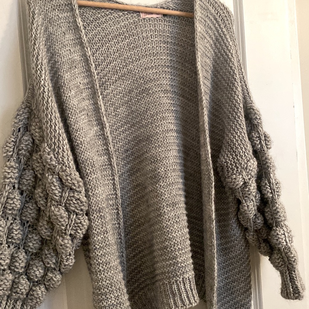 Grey Sweater with detailed sleeves